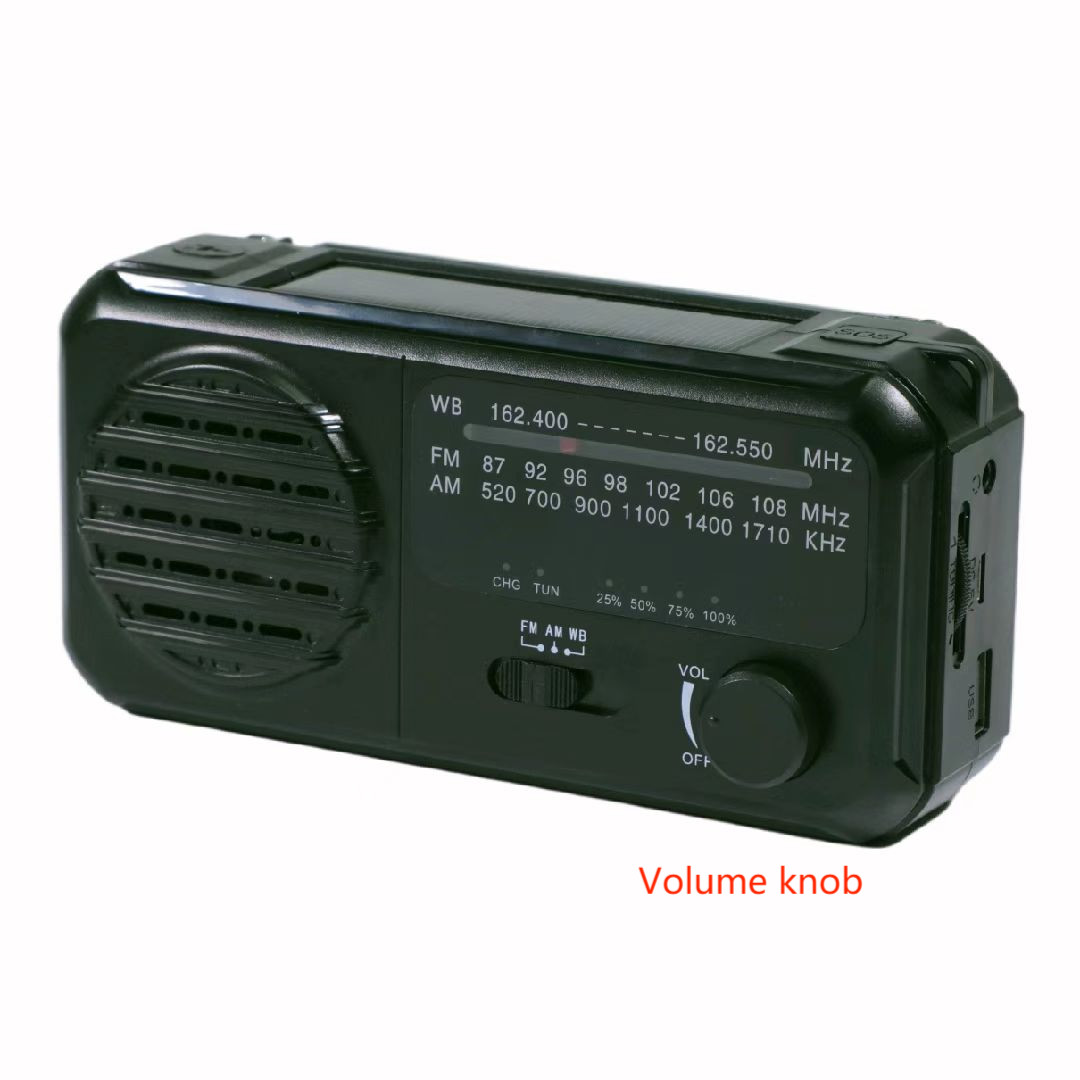 2800 mAh emergency outdoor dynamo radio 3 band solar hand crank radio