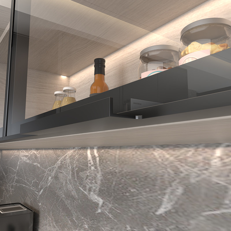 Commercial Aluminum Alloy Modular Kitchenette Cabinet Framless Glass Door