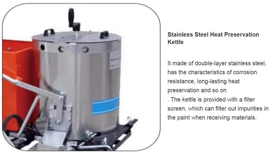 Hand Push Thermoplastic Road Marking Machine With High Capacity 100kg Tanks And Plug-in Manually Mixer Devices