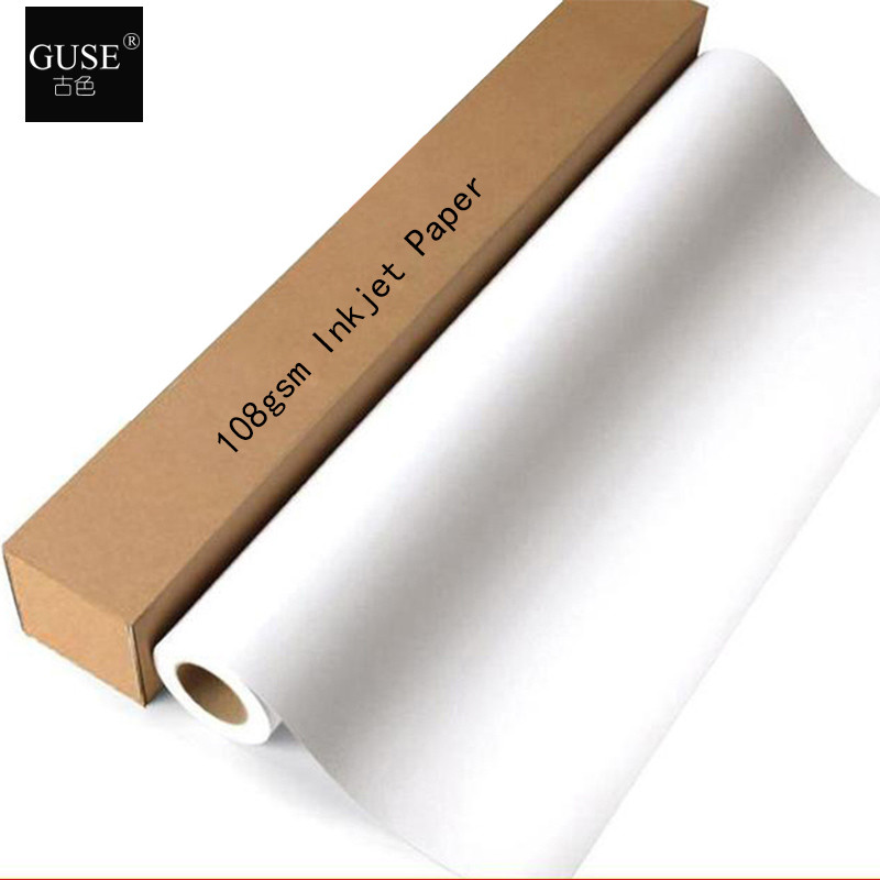 Wild format Single Side Matte Inkjet Photo Paper 108gsm 42 Inch 1.07M