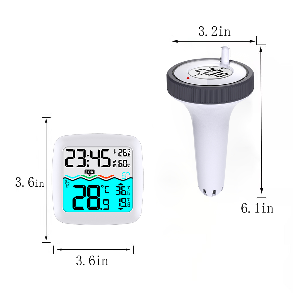 OBM Customized Support Indoor And Outdoor Solar Powered Wireless Digital Pond Or Floating Pool Thermometer
