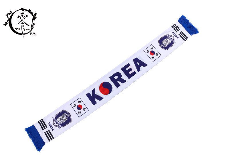Fleece World Cup Sports Printed Scarf , Soccer Team Korea Sublimated Scarf