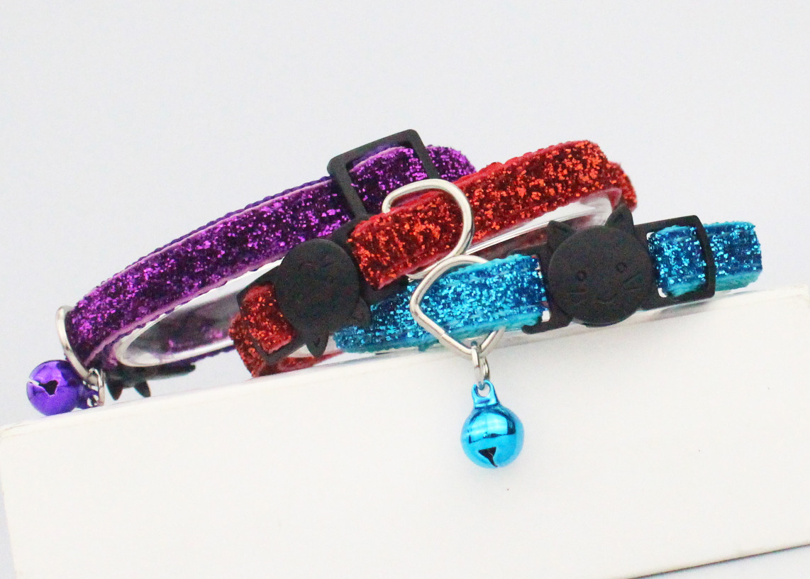 Adjustable Buckle Soft Velvet Nylon Cat Collar For Small Puppy Pet Dog