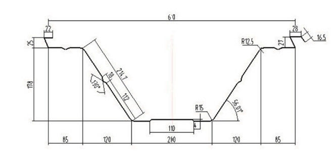 V610 Big Span Roof Panel Roll Forming Machine With Bending / Curving Machine