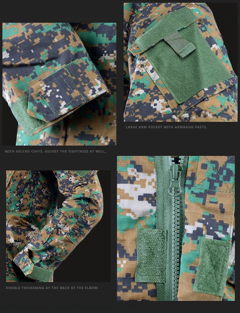 Men's Outdoor Long-sleeved Training CP Suit Uniform Suit ACU Fabric Weight 1.1 KG/set