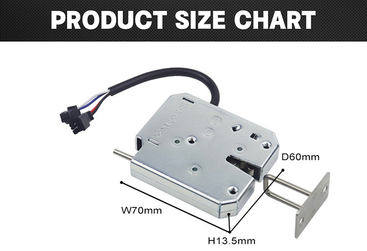 Plated Zinc 12v Solenoid Cabinet Lock Q235 Cold Rolled Iron Plate
