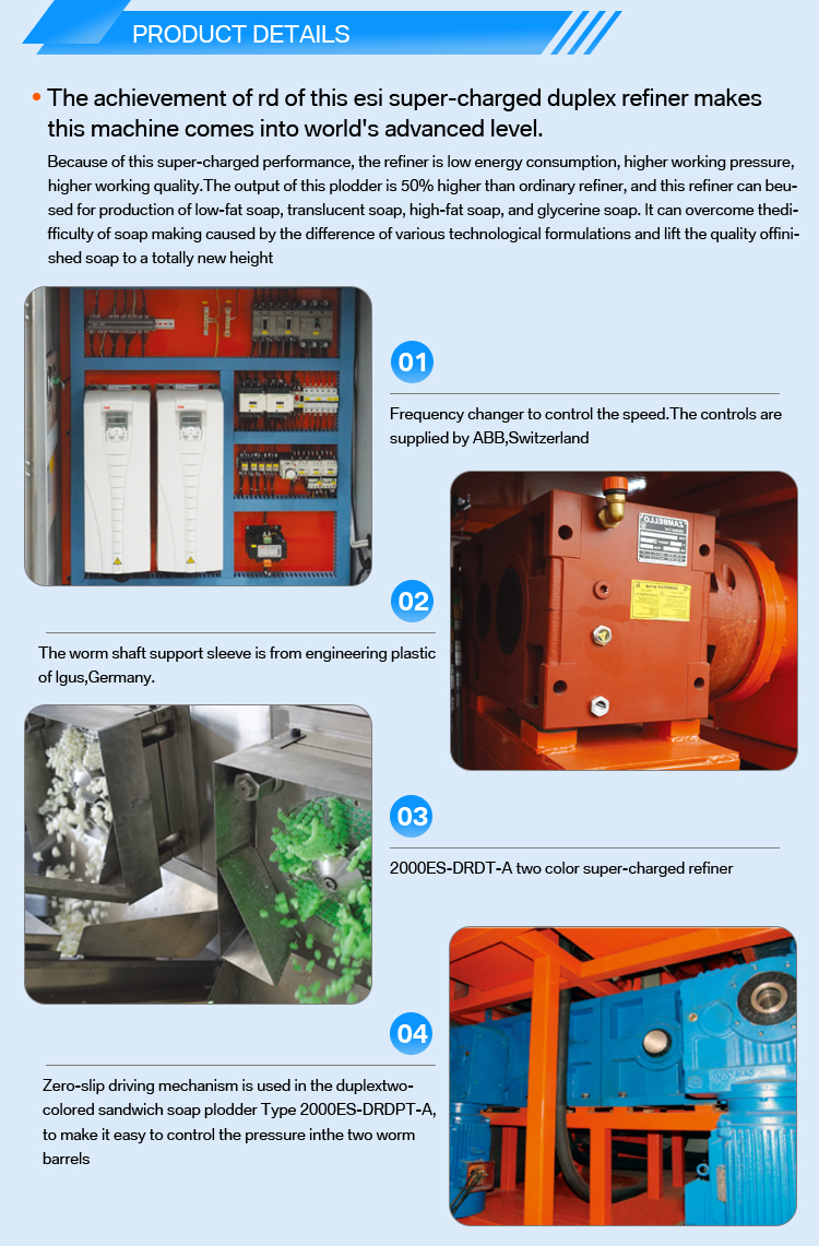 Low Consumption Soap Making Machine Soap Single-Worm Refiner Plodder Machine