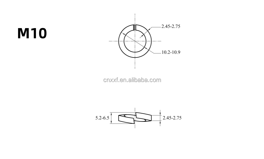 GB93 Standard Plain Finish Hastelloy C-276 Flat Spring Washer M6-M24 for Spring and Load Applications