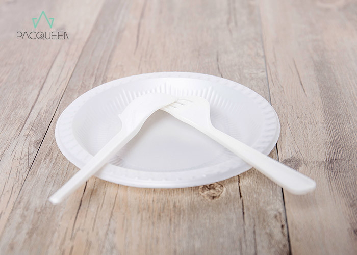 Sturdy Eco Friendly Disposable Plates Cutlery , To Go Utensils PLA Color