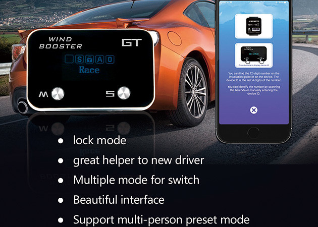 CE TUV Car Throttle Controller Ultra Thin With Blue Digital Display