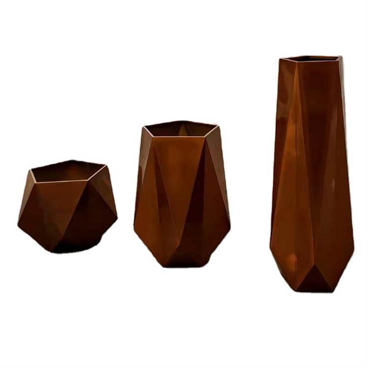 Outdoor garden old iron style corten steel flower planter