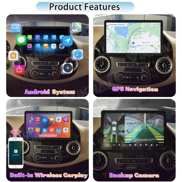 Viknav 13 Inch Android Car Radio For Benz Vito 2015-2021 (128GB Car Radio+Digital Instrument Cluster+Mouse)
