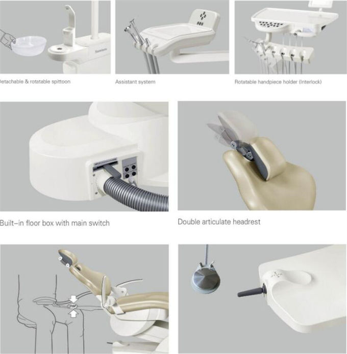 D520 Foshan Dental Chair Unit Equipment , 4.0 Bar Electric Dental Operating Chair