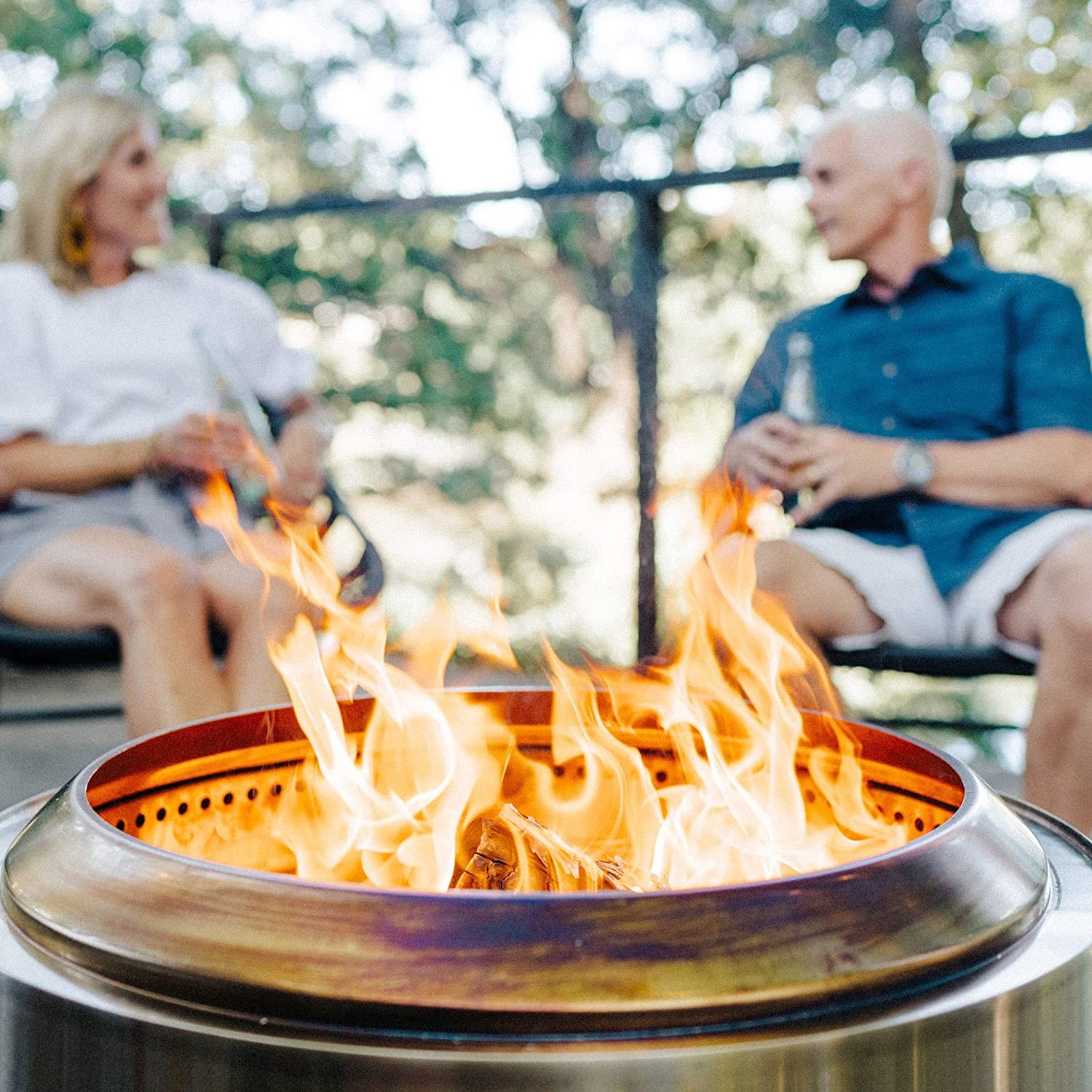 15Inch Wood Burning Outdoor Bonfire Smoke Free Fire Pits Portable