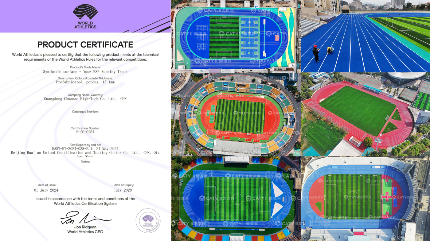 Quick-Install Eco-Friendly Innovative Semi-Prefabricated Athletic Track WA & SGS Certificated