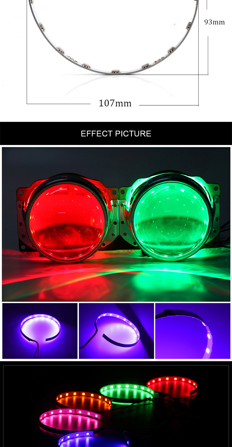 RGB 2.5 3.0 Inch LED Car Ambient Lights Headlight Ring LED Devil Eyes