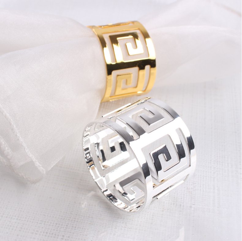 Factory Wholesale wedding party table decoration zinc alloy die cast simple smooth napkin ring