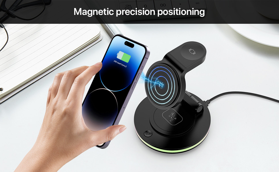 ABS PC Material Magnetic Wireless Charger for Fast Charging with Wireless Charging Method