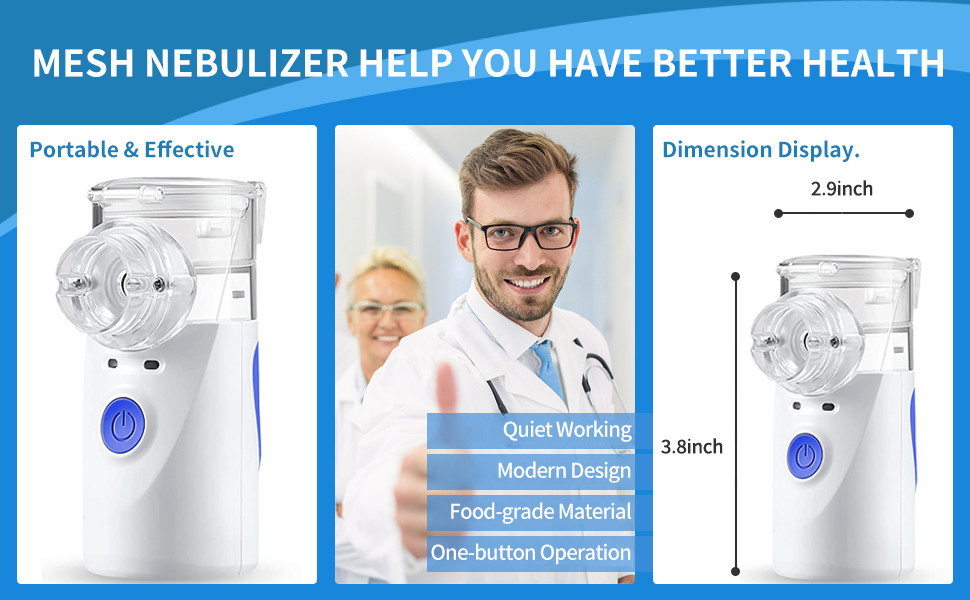 High Efficiency Handheld Portable Nebulizer White Portable Rechargeable Nebulizer