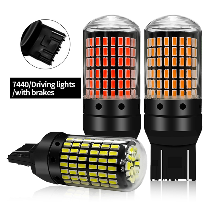 T20 144smd Car Led Bulb 1156 1157 7440 7443 White Yellow Red Light Led Turn Signal Light Driving Reverse Brake Light Bul