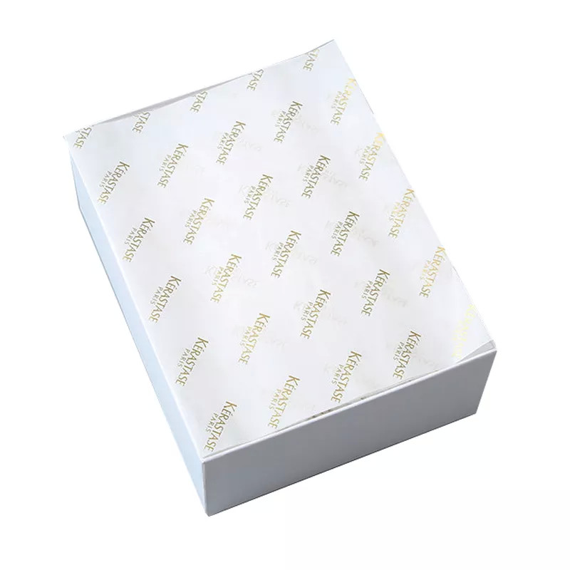 Branded White And Gold Metal Tissue Paper Wrap For Women Bag / Jewellery