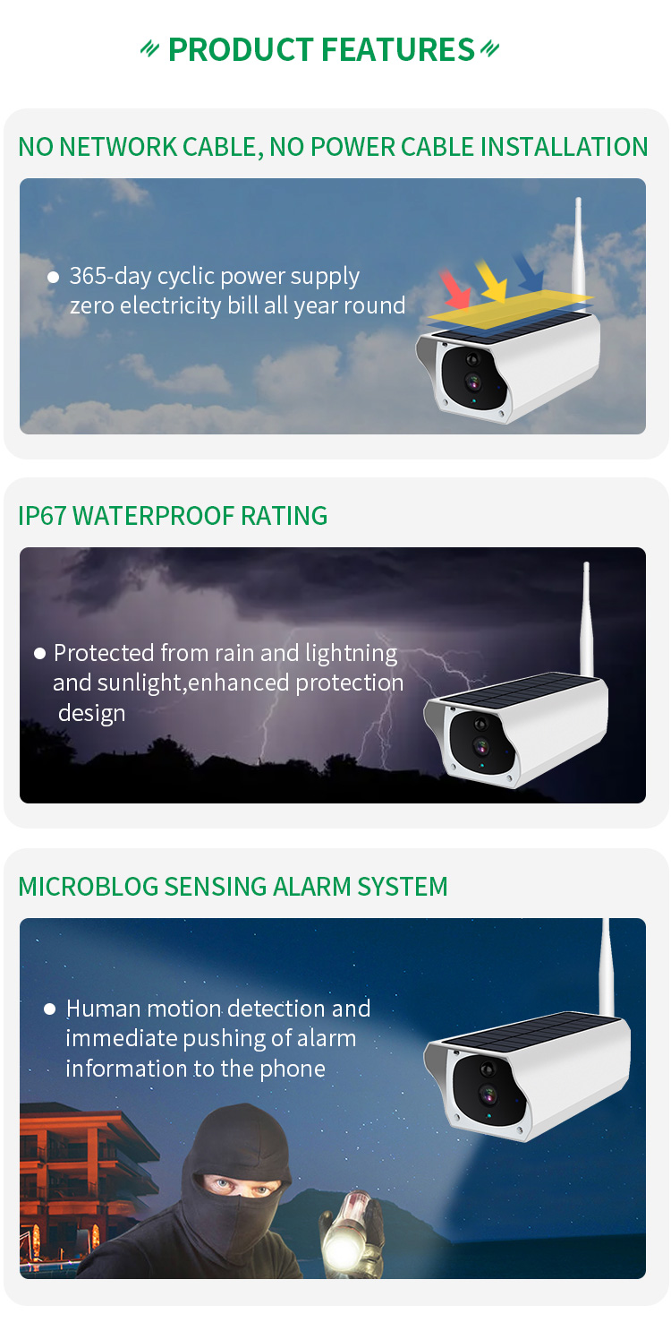 1080P Solar Panel Wireless Solar Camera Outdoor Surveillance Security Camera