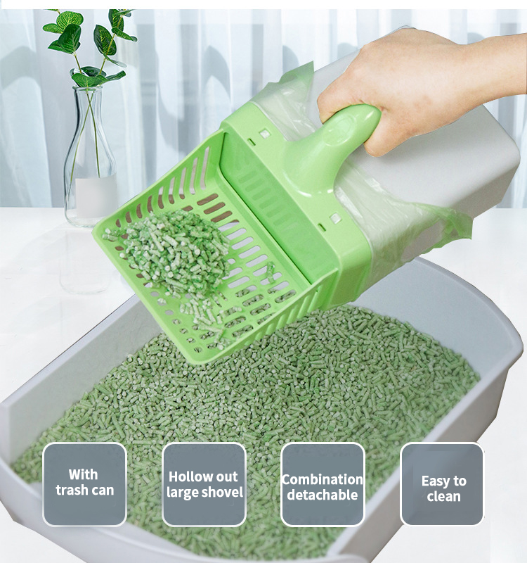 Green Sustainable Cat Litter Box Shovel ABS Easy Cat Litter Shovel