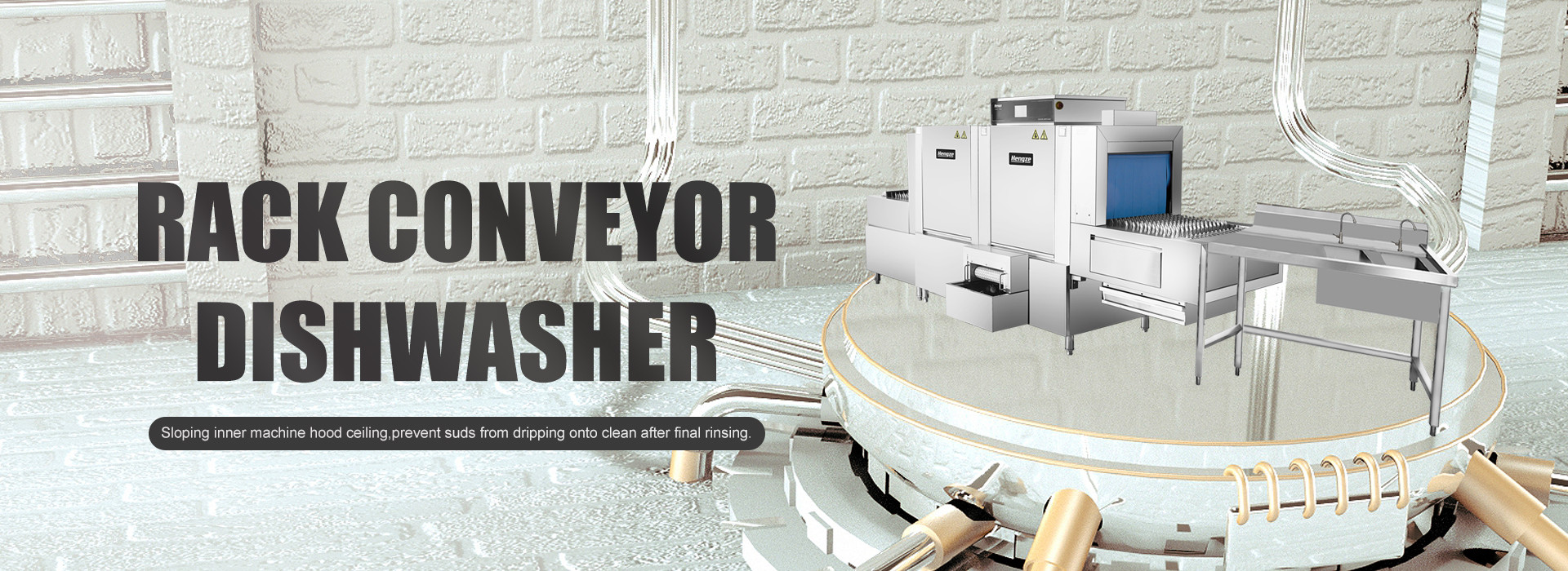 Touch Control Flight Type Dishwasher Energy Efficient Thermal Sanitization