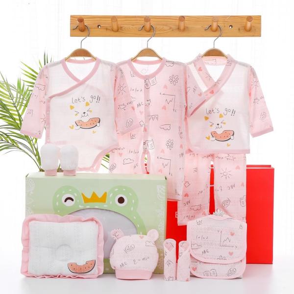 2023 new design custom Cotton 12pcs baby gift set Newborn sleepwear Gift box 100