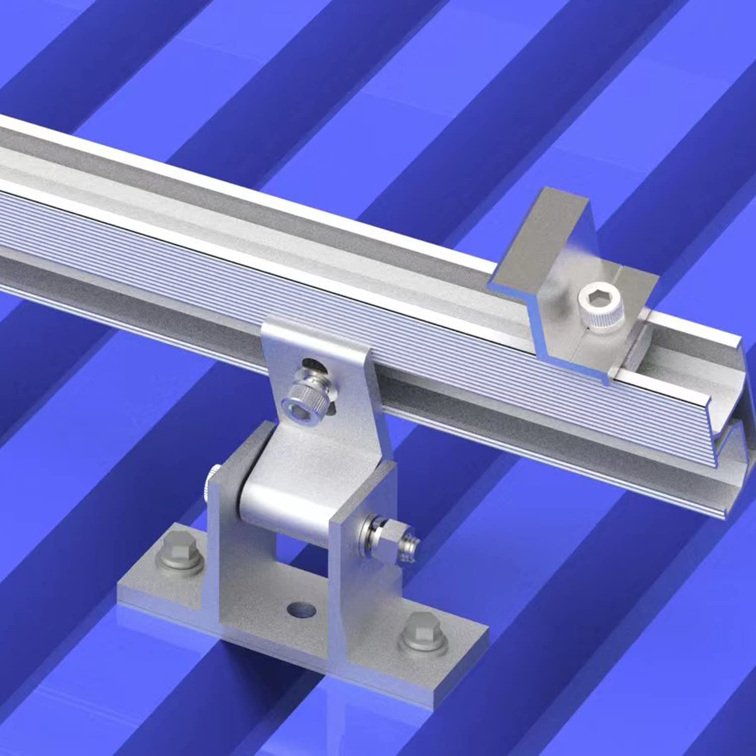 Adjustable Rear Leg Front Leg Solar Racking for PV Solar Panel Installation Efficiency