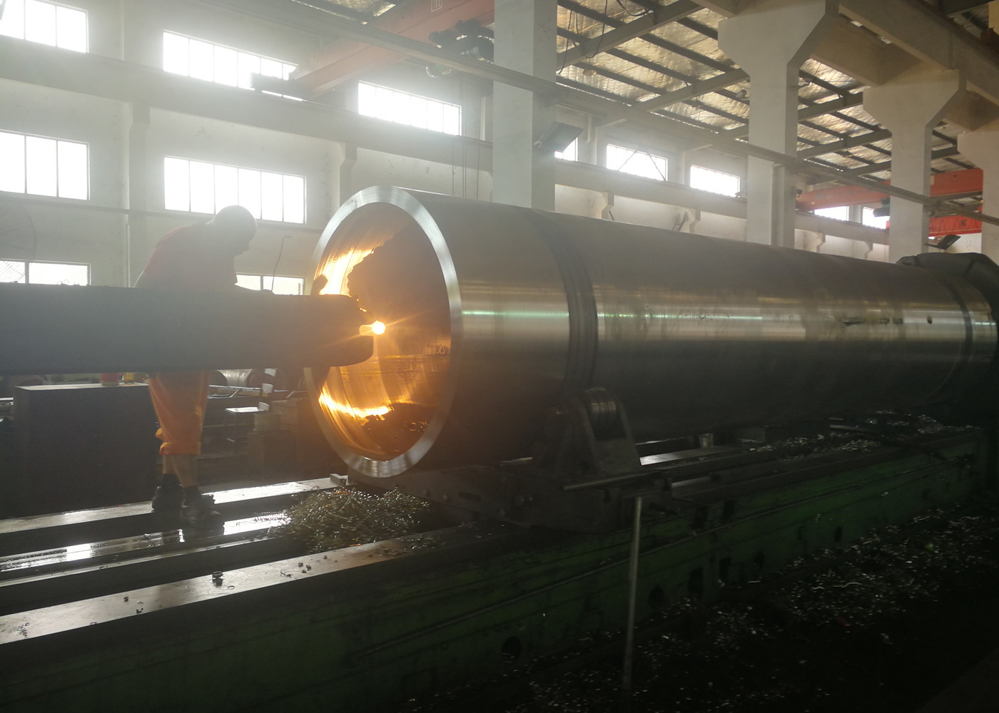 Grooved Rubber Covered Cast Iron Touch Roll Under Dryer For Toilet Paper Making Machine
