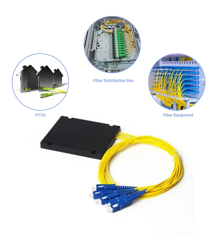 1X8 1X16 optical fiber PLC splitter box sc upc plc ABS box type optical fiber PLC splitter