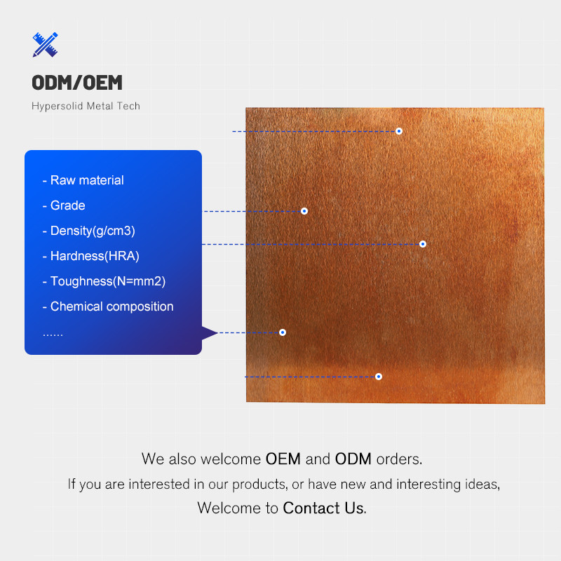 0.4mm tungsten copper plate custom made pure tungsten sheet plate