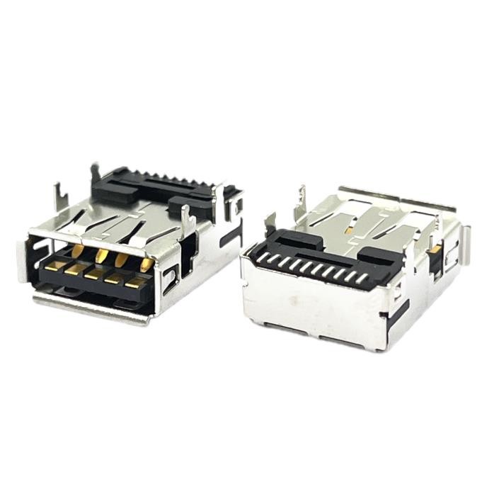 9Pin Female SMT 3.1 USB Type C Female Socket STD 180 Degrees PA9T Black HF CH4.13mm
