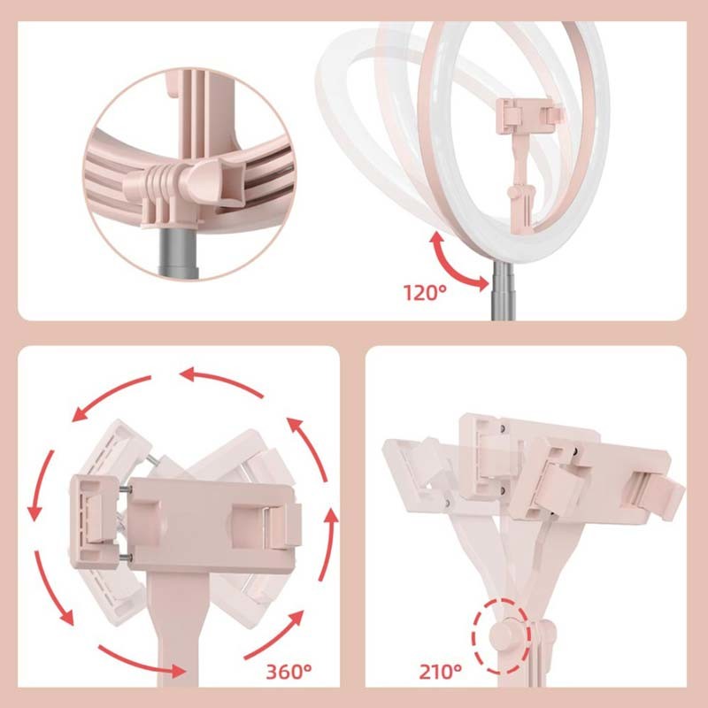 No Shadow 58cm 10.24 Inch Makeup Light With Phone Holder