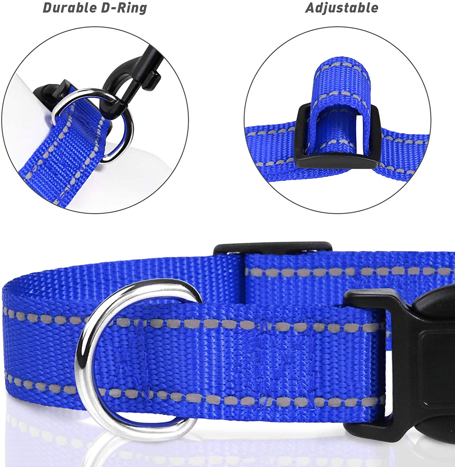 Adjustable Safety Personalized Pet Collars Nylon Dog Collars With Buckle