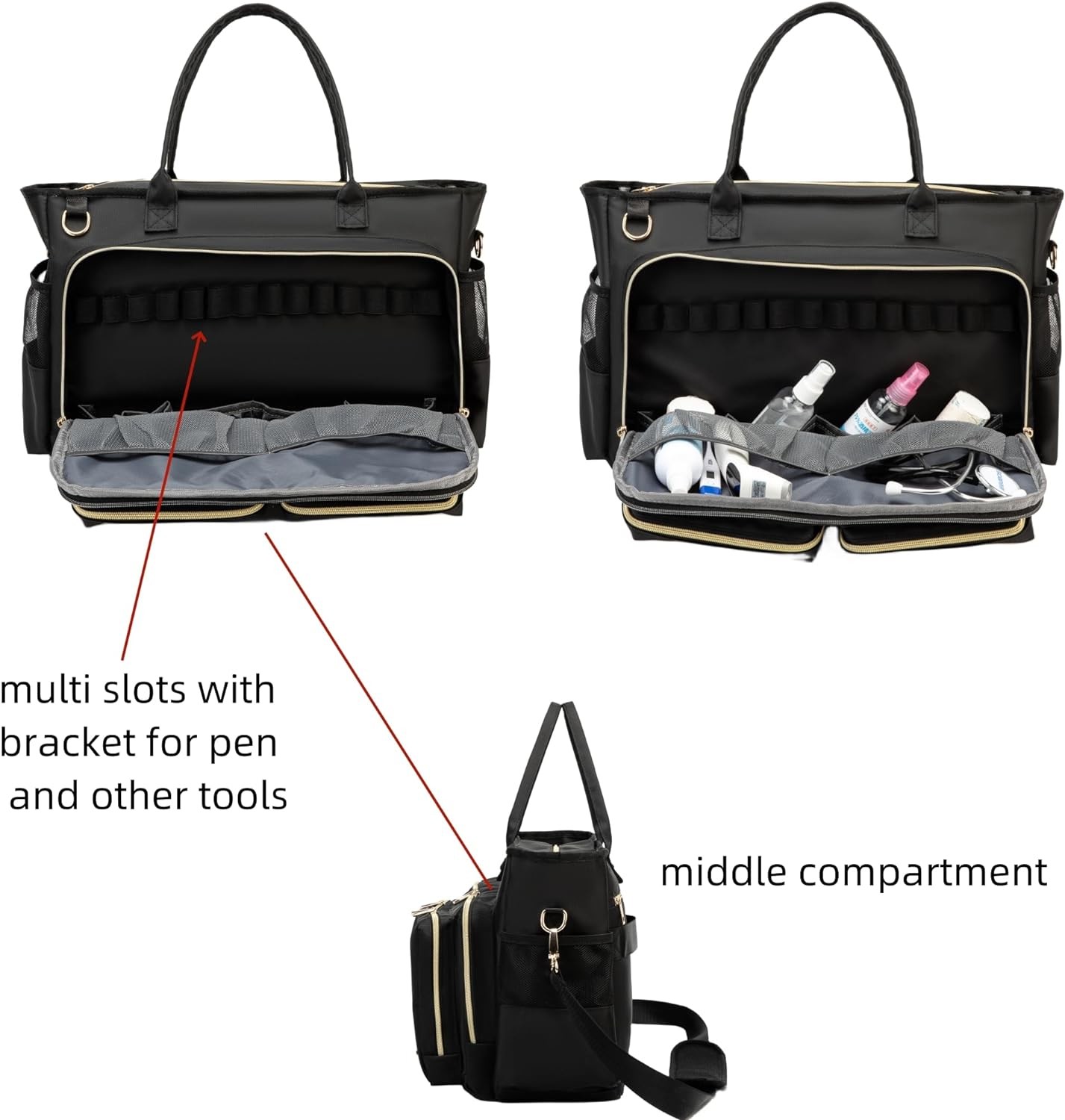RABJEN NURSE UTILITY TOTE BAG, LAPTOP TRAVEL BAG FOR WORK HOME CARE NURSE FOR ADULTS