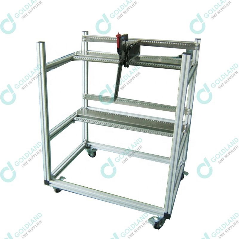 Four Wheel Two Layer Stainless Steel Mirae SMT Feeder Carts