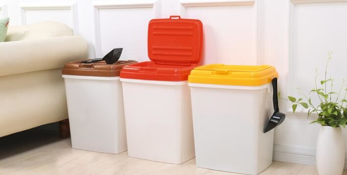 Food grade square Plastic Bucket 20 liter with lid, dog food plastic container, PP/PE Plastic dogs-food Bucket Pail Easi