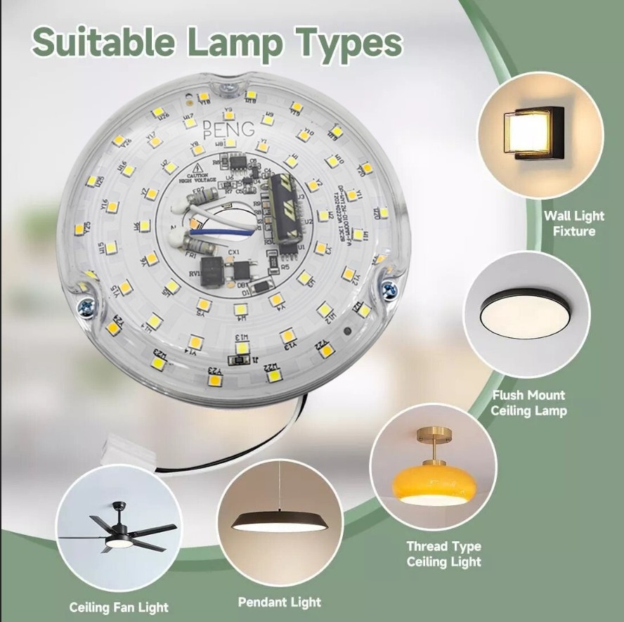 15W 100MM LED Light Engine For Dining Room 120V Ceiling Fan Panel Retrofit Kit With DOB Modules LED Ceiling Fan Light Replacement
