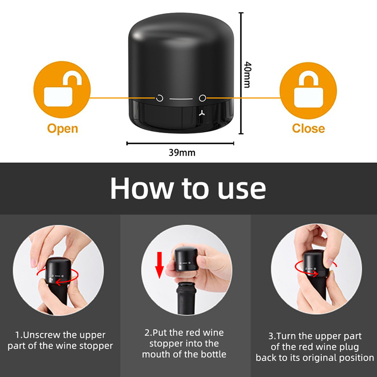 Reusable Wine Bottle Stopper Wine Sealer Twist To Seal Compact Wine Stopper
