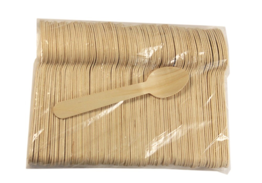 Disposable Wood Mini Ice Cream Wooden Spoon One Time Use Wooden