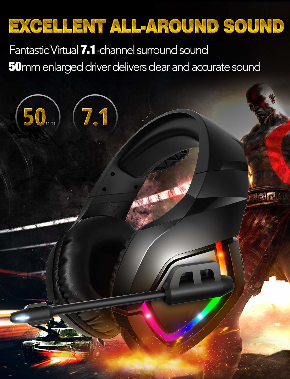 100mA 2.2kohm Onikuma K1B PS4 Noise Cancelling Headset