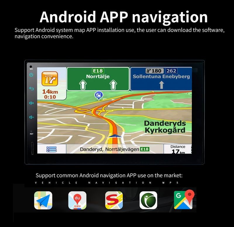 Ouchuangbo android 5.1 car MP5 audio gps stereo radio support 3G WIFI 1024*600 quad core