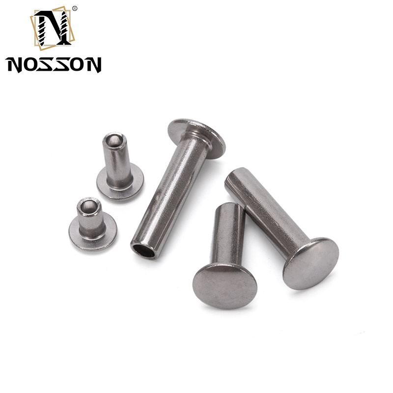 Uncoated Steel Semi Tubular Rivet for M2.5 M3 M3.5 M4.2 M4.8 M5.5 M6.3 Pan Flat Head Semi-hollow Aluminium Stainless Rivet