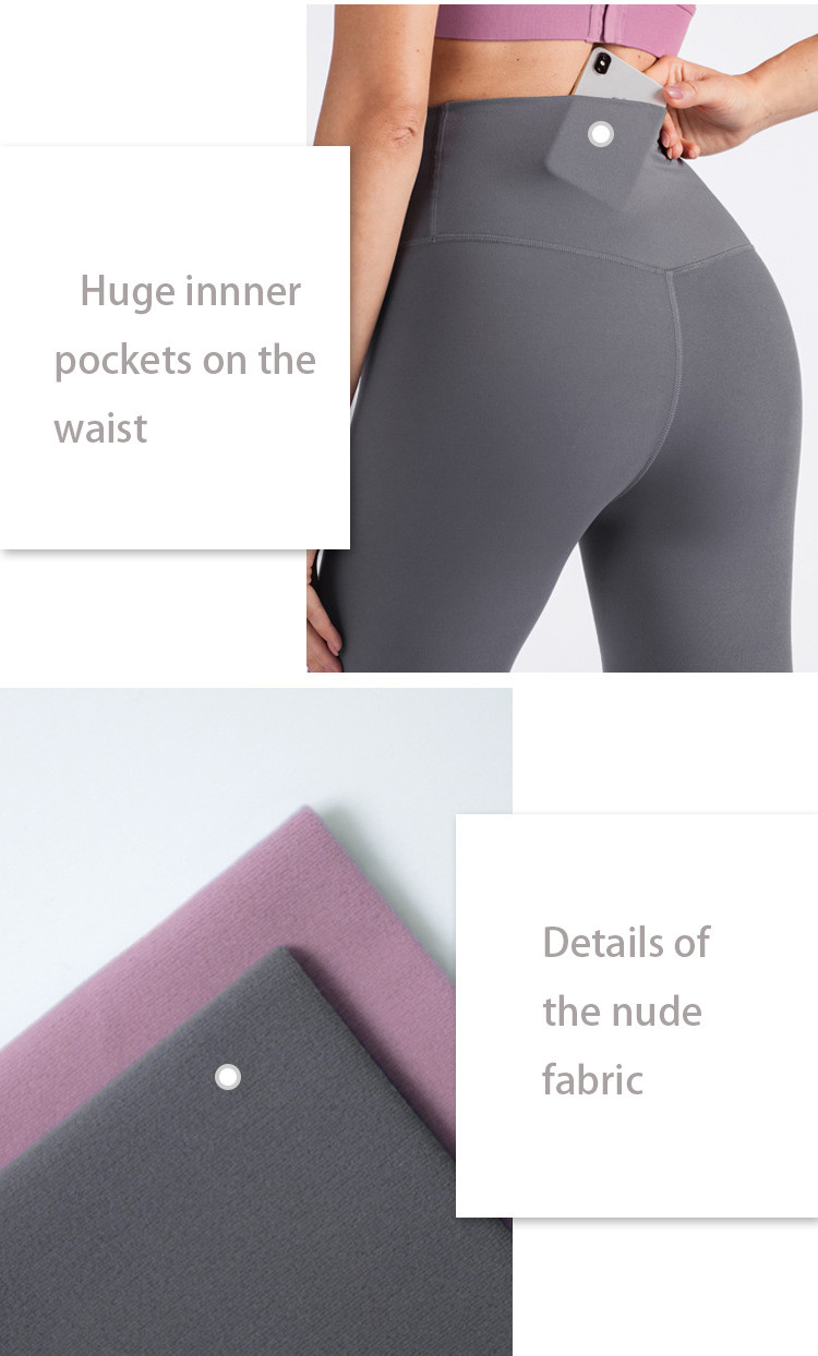 Breathable Activewear High Waist Hidden Pocket Four-Way Stretch Athletic Leggings Yoga Pants Workout Tights