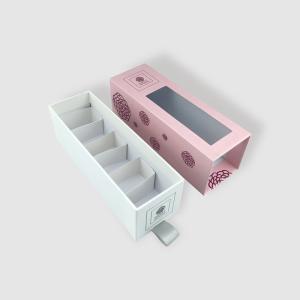 Convenient Shipping Method Window Cosmetic Packaging Drawer Box with Customizabl