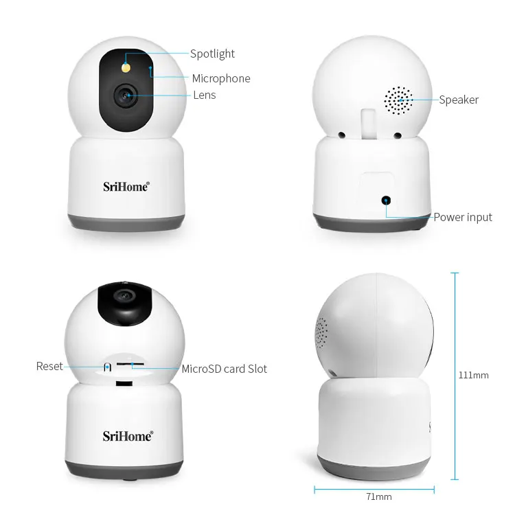 Wifi Pan/Tilt IP Camera 5G Auto Tracking Night Vision Two Way Audio Motion Detection Baby Monitor Security Camera