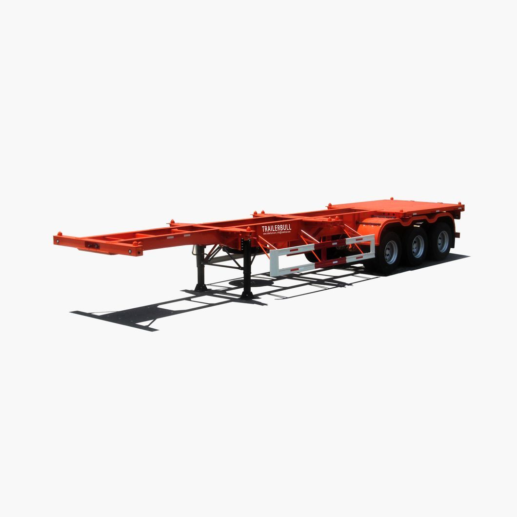 3 Axles 40FT ISO Straight Skeleton Truck Trailers with Fuwa Axle 13t and Air Bag Spring Suspension
