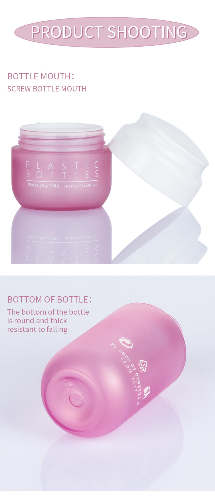 Luxury Pink Skincare Cosmetic Packaging sets Face Cream Lotion Bottles 138ml